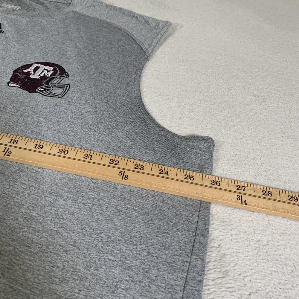 Texas A&M Aggies Shirt‎ Mens 2XL Gray NCAA Football Adidas Climalite Sleeveless